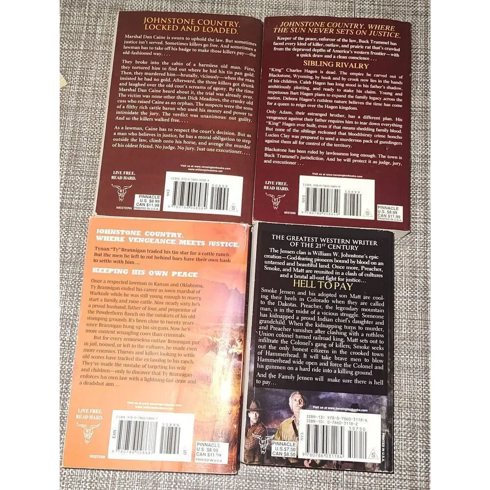 William W. Johnstone lot of 4 Western Cowboy paperbacks